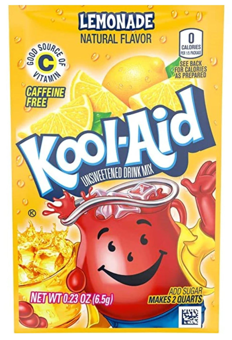 Kool-Aid Unsweetened Lemonade Drink Mix Satchels 6.5g (USA)